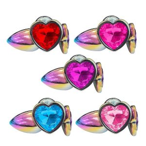 Plug Anal de coração - colorido - Tamanho P