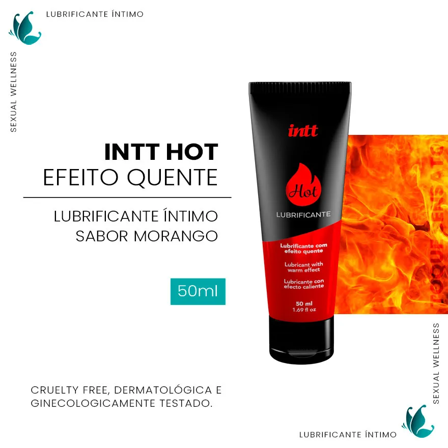 Lubrificante Beijável Hot Efeito Quente Morango 50ml