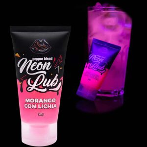 LUBRIFICANTE NEON SABOR MORANGO COM LICHIA