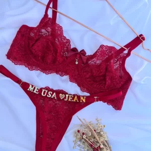 Conjunto Personalizável Renda Vermelho