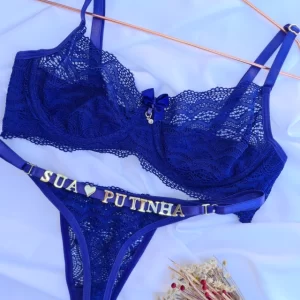 Conjunto Personalizável Renda Azul Bic