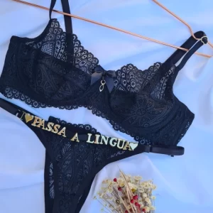 Conjunto Personalizável Renda Preto