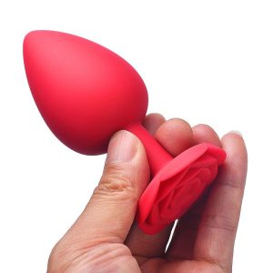 Plug Anal em silicone - Formato de Rosa - Tamanho G - 10,0x4,0