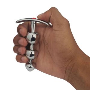 Plug Anal de Aço com Pedra de Cristal