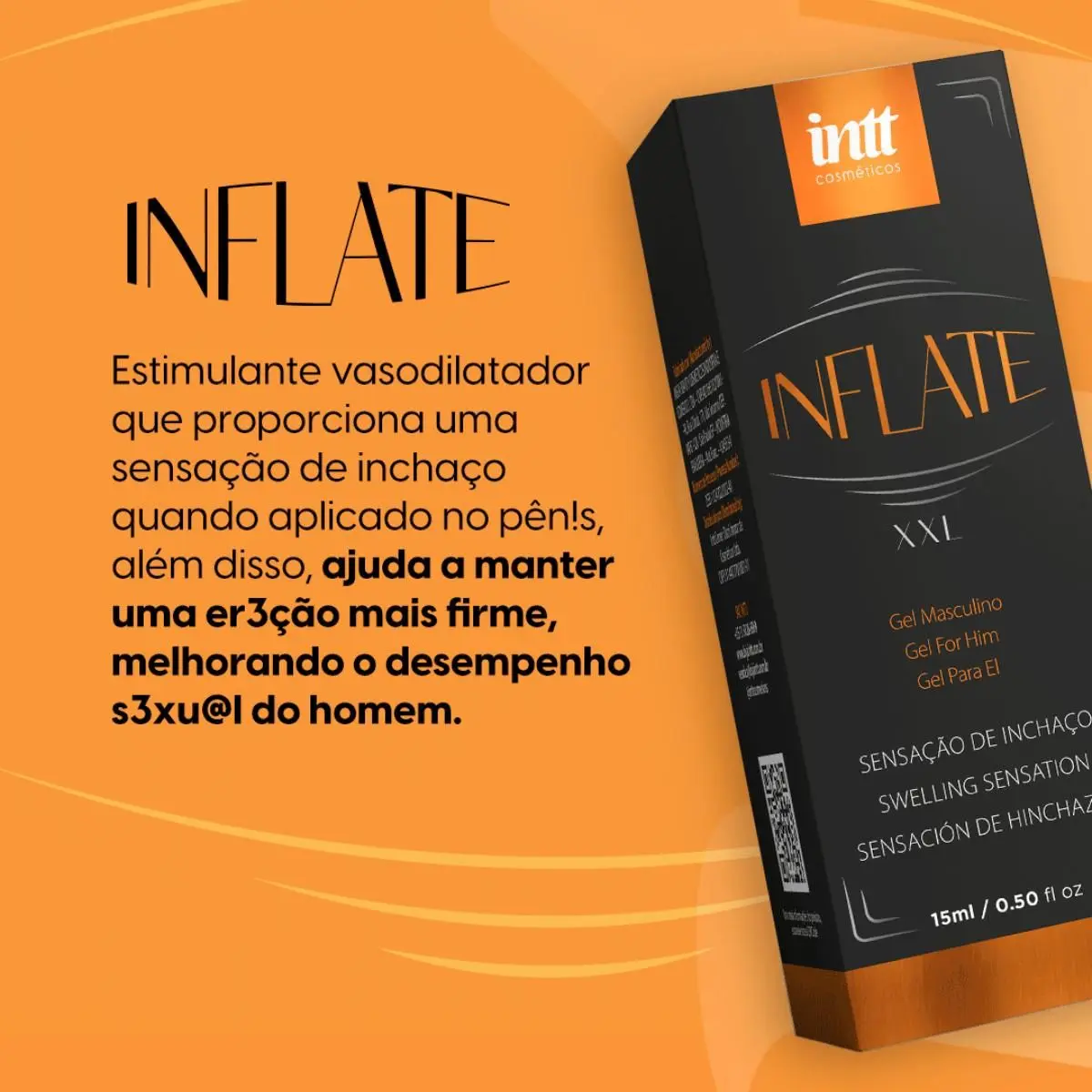 Inflate Intt Gel Vasodilatador Masculino Com Efeito Quente 15G - Image 2