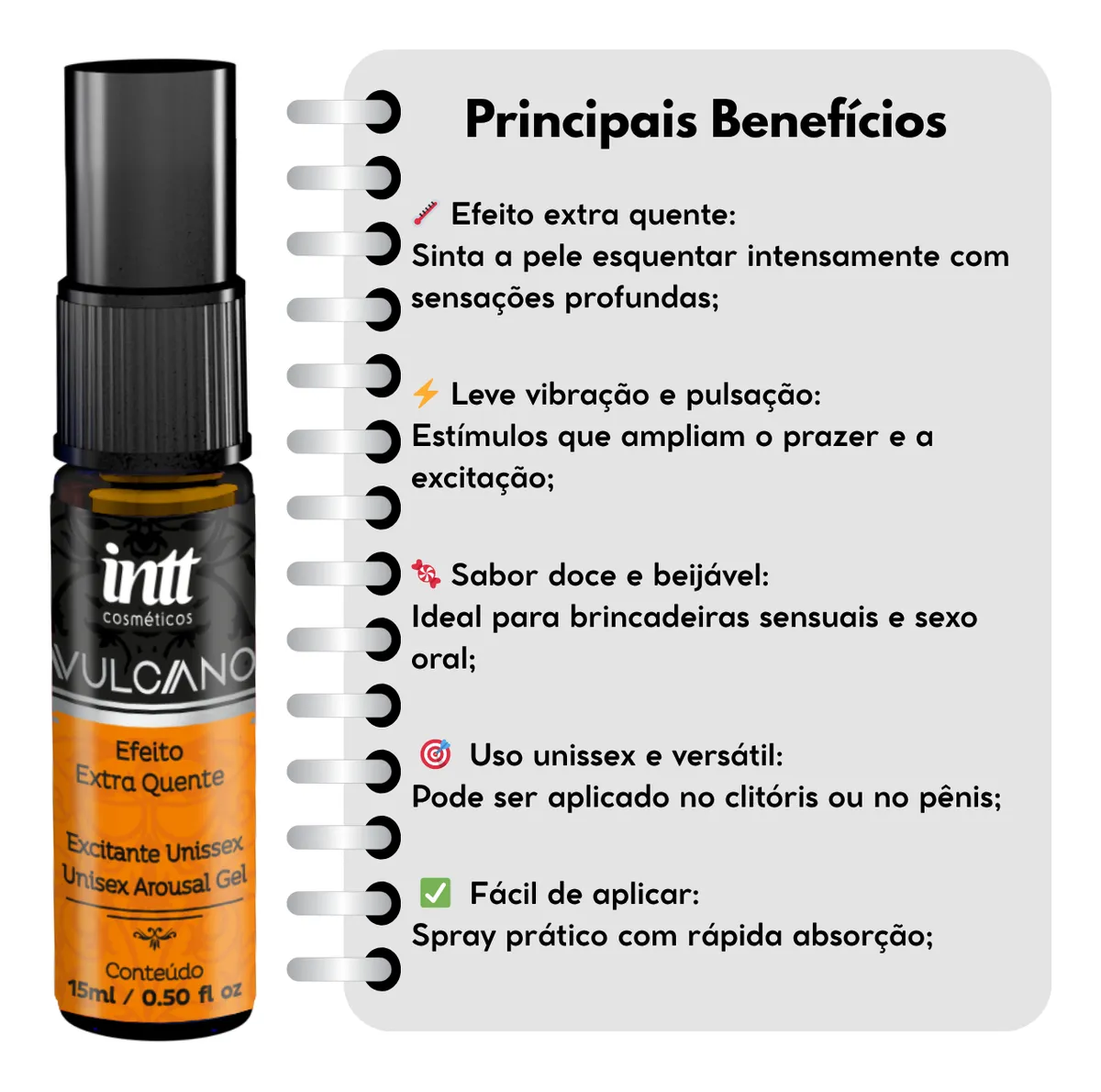 Vulcano Gel Excitante Intt Efeito Extra Quente Vibrante - Imagem 2