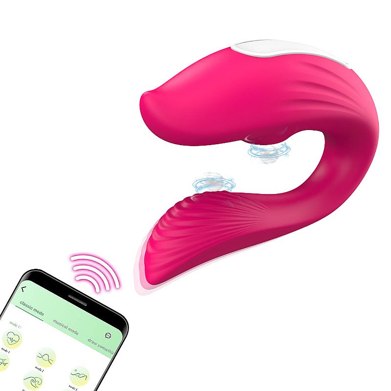 Vibrador de Casal com Pulsação e vibração na Ponta - À Longa distância - APP - Imagem 3